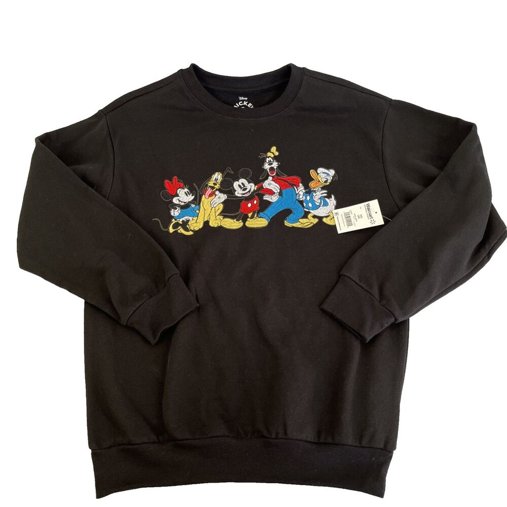 New Women’s Disney Mickey Mouse & Friends Double Sided Sweatshirt Sz XXS NWT